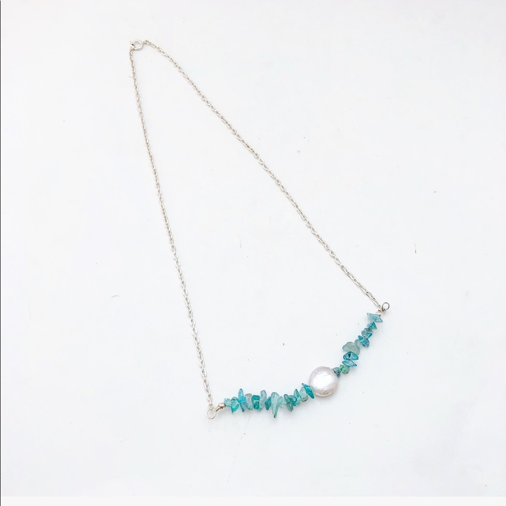 ARTISAN BOHO SILVER & BLUE GEMSTONE NECKLACE